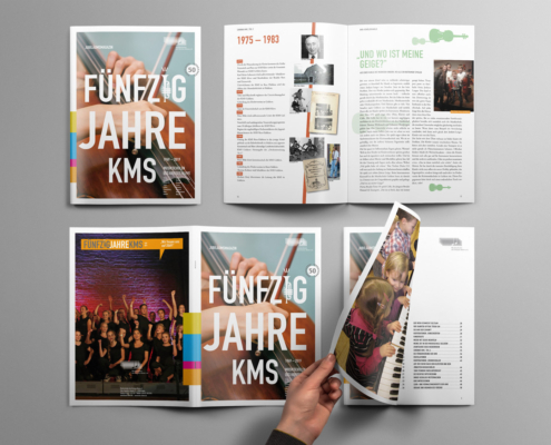 Jubilaeumsmagazin 50 Jahre KMS Kleve. Kommunikationsdesign Lutz Kamieth